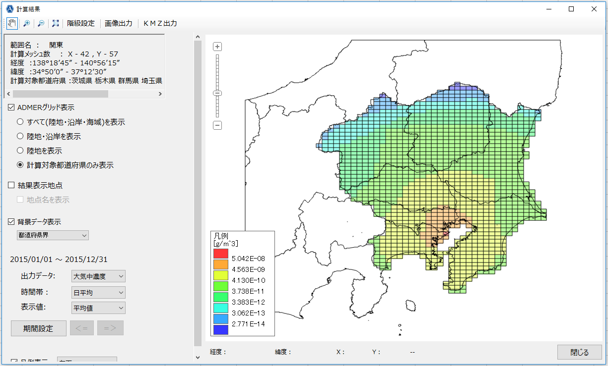 計算結果の分布図表示